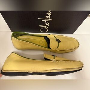 Cole Haan 8 Vintage Yellow Leather Slip-On Loafers  Driving Shoes